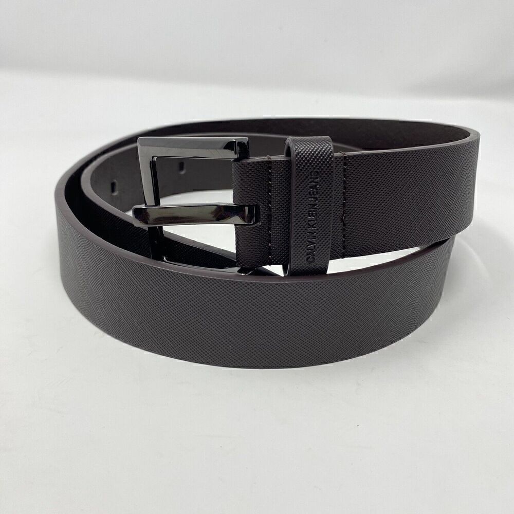 Men's Calvin Klein Size Large Synthetic Leather Textured Belt Brown